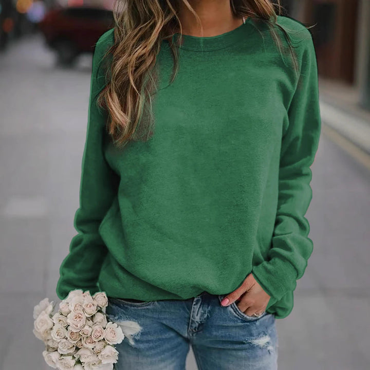 Women's Casual Oversized Sweatshirt with Crew Neck and Raglan Sleeves
