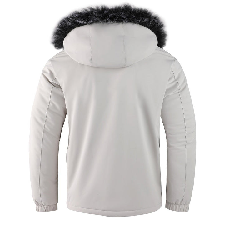 Men's Urban Thermal Parka with Removable Faux Fur Hood, Quilted Inner Lining and Multifunctional Front Pockets