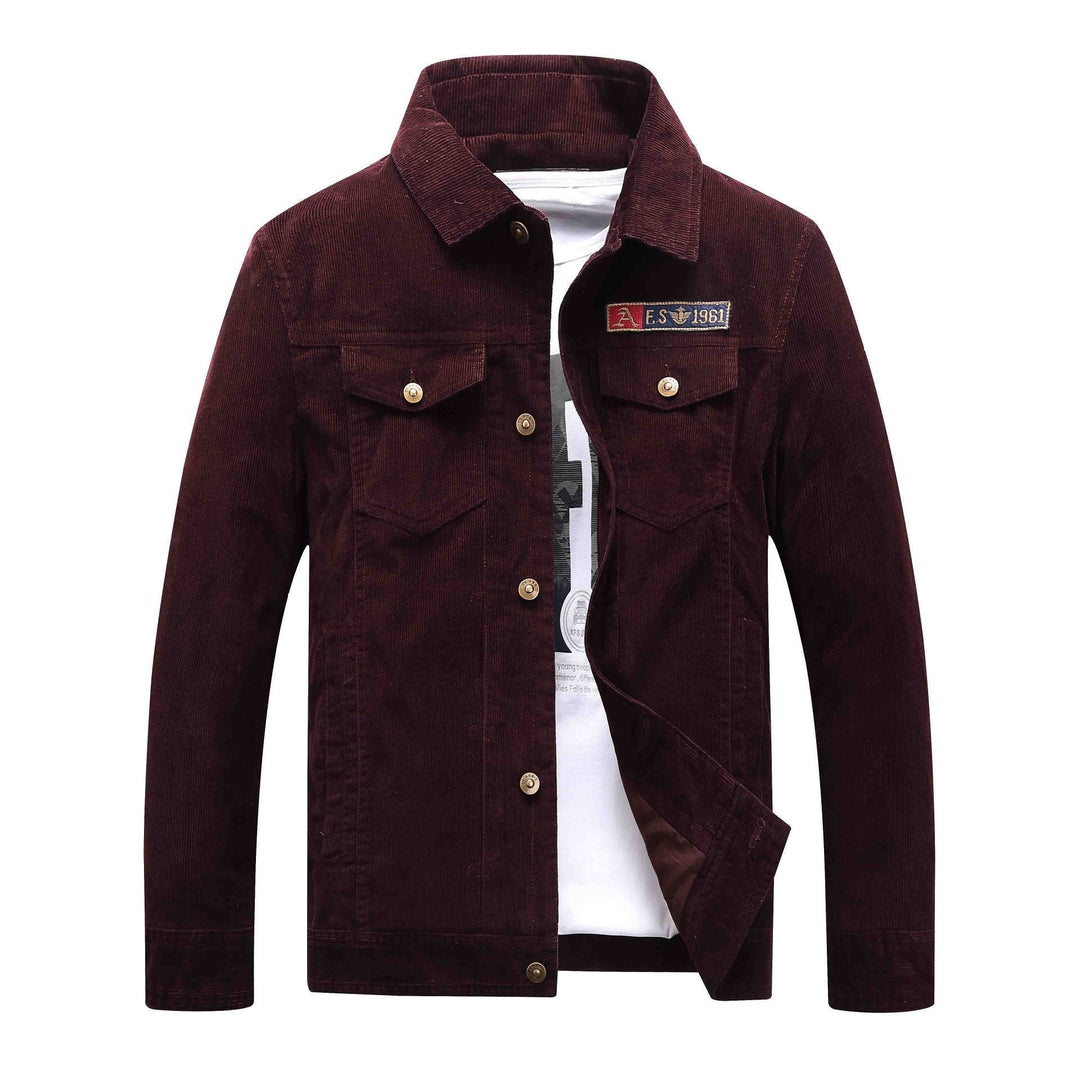 Men's Trucker Cord Jacket with Teddy Lining and Patch Chest Pockets