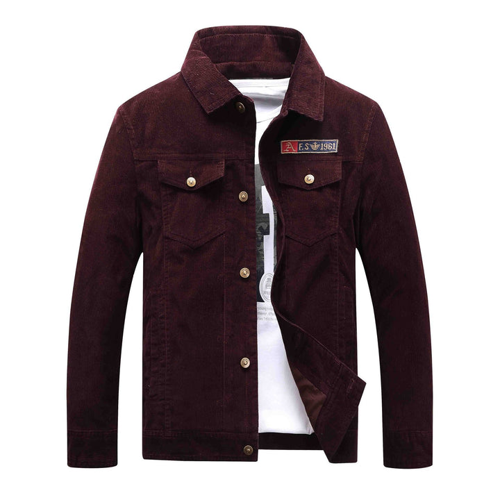 Men's Trucker Cord Jacket with Teddy Lining and Patch Chest Pockets
