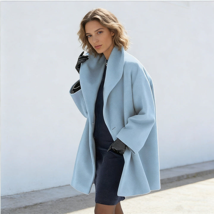 Windproof Women's Coat with Shawl Collar