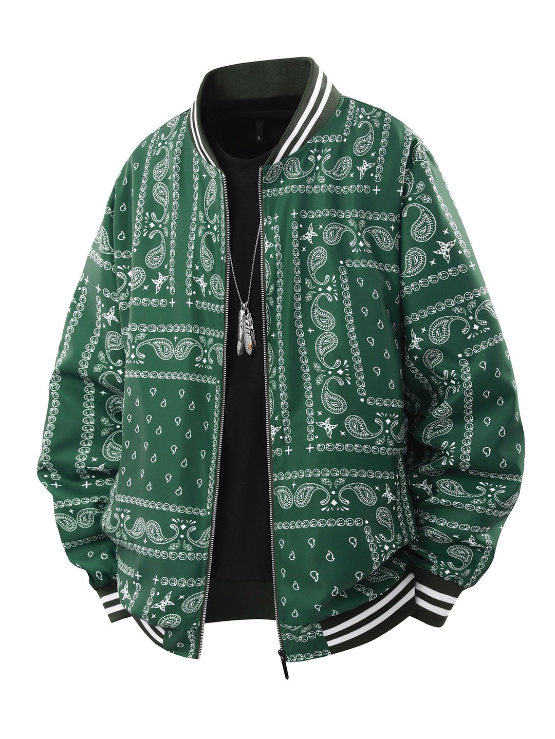 Men's Cool Bomber Jacket with Paisley Pattern