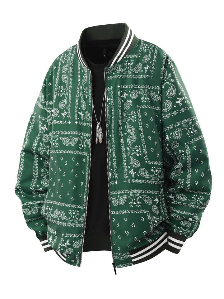 Men's Cool Bomber Jacket with Paisley Pattern