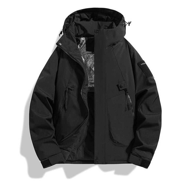 Men's Insulated Hooded Field Jacket with Quilted Thermal Lining, Windproof Shell & Utility Pockets