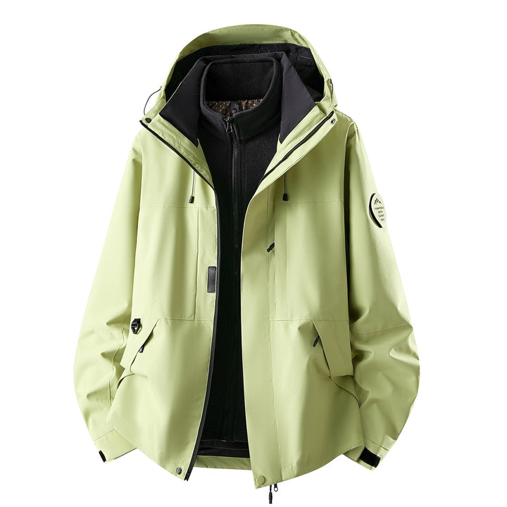 Women's Three-piece Waterproof Outdoor Jacket with Removable Fleece Inner Layer