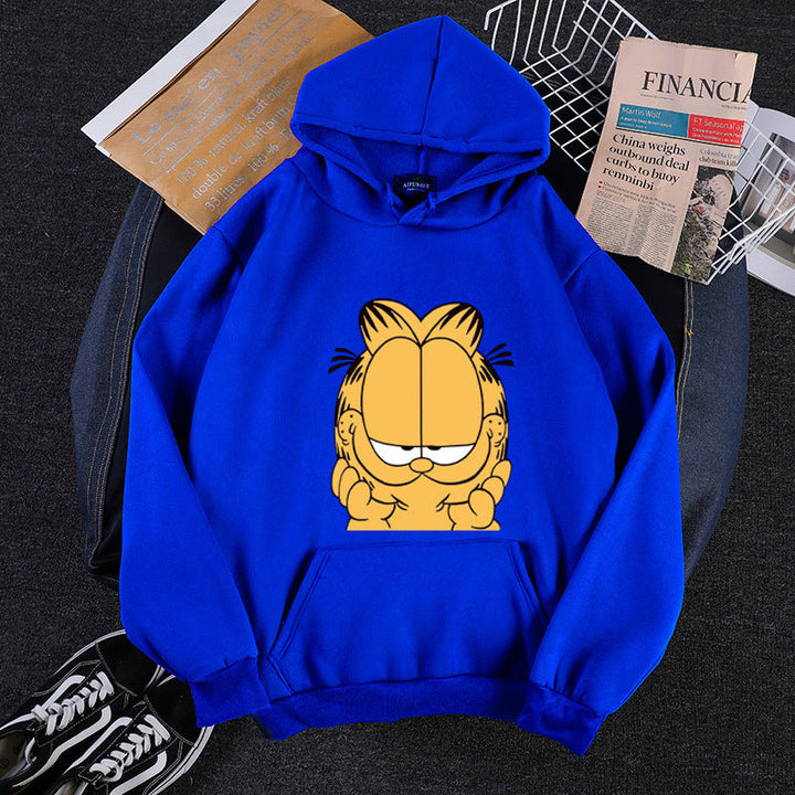 Unisex Hooded Sweatshirt with Large Comic Face Print, Soft Fleece Lining and Kangaroo Pocket