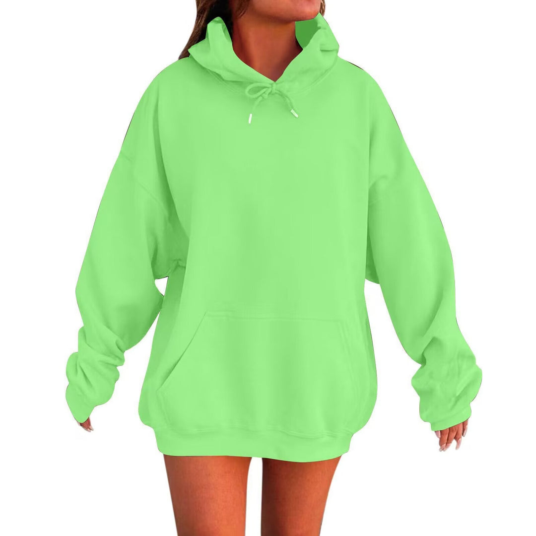 Women's Oversized Hoodie Dress with Kangaroo Pocket, Extended Silhouette and Soft French Terry