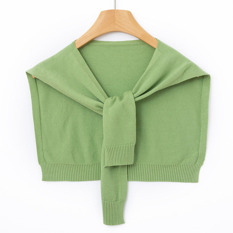 Women's Knit Wrap as Shoulder Warmer with Ties