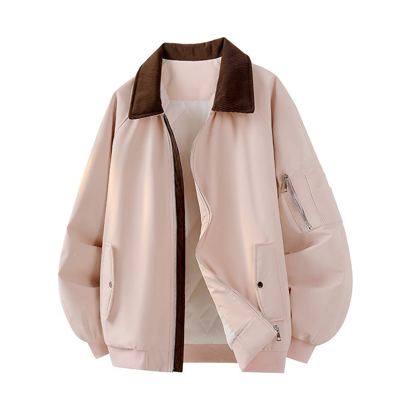 Men's Oversized Bomber Jacket with Quilted Thermal Inner Filling, Checked Inner Collar & Arm Pocket