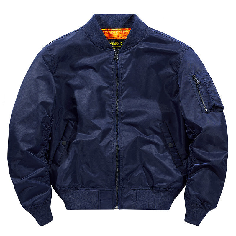 Men's Flight Bomber Jacket made of Technical Nylon with Ribbed Cuffs and Arm Pocket