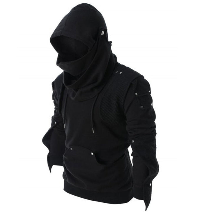 Men's Stylish Hoodie with Innovative Collar and Practical Pockets