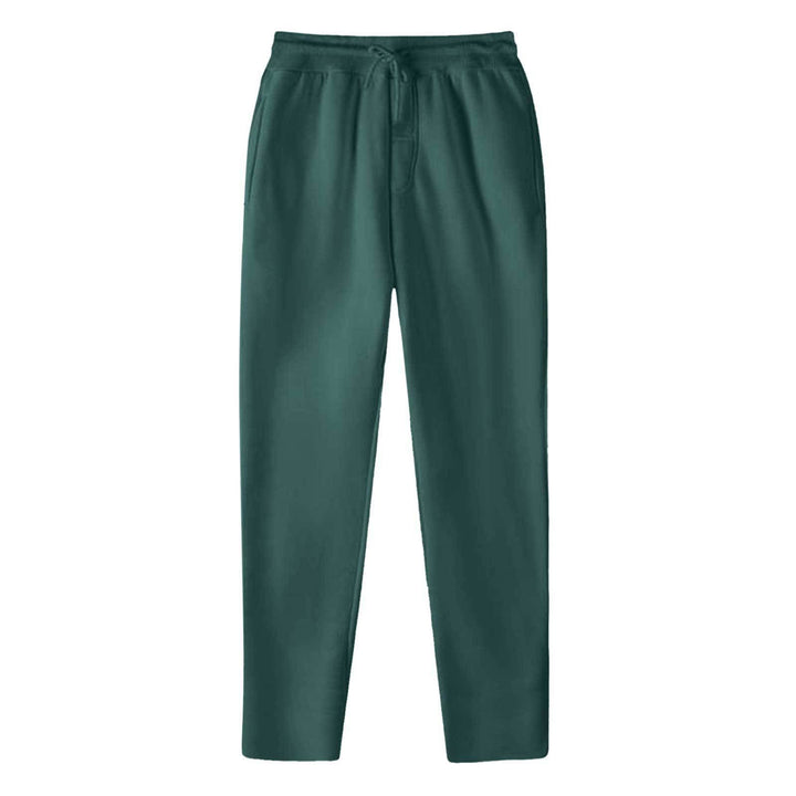 Men's Straight-cut Sweatpants made of Mottled Cotton Blend with Elastic Waistband, Drawstring, and Side Pockets