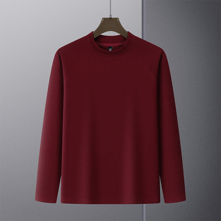 Men's Premium Mockneck Sweater made of Fine Wool Blend with Raglan Sleeves