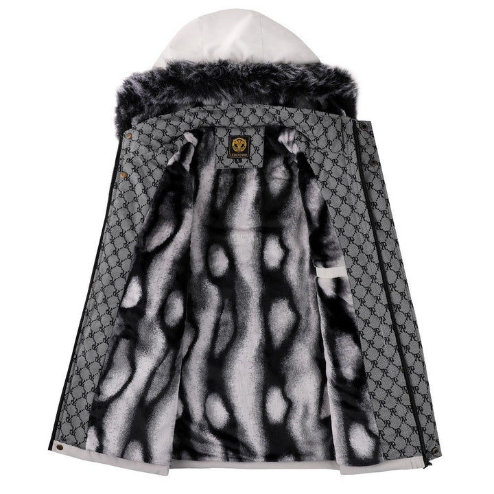 Men's Urban Thermal Parka with Removable Faux Fur Hood, Quilted Inner Lining and Multifunctional Front Pockets
