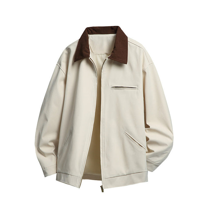 Men's Fashionable Transitional Jacket with High Collar and Practical Pockets