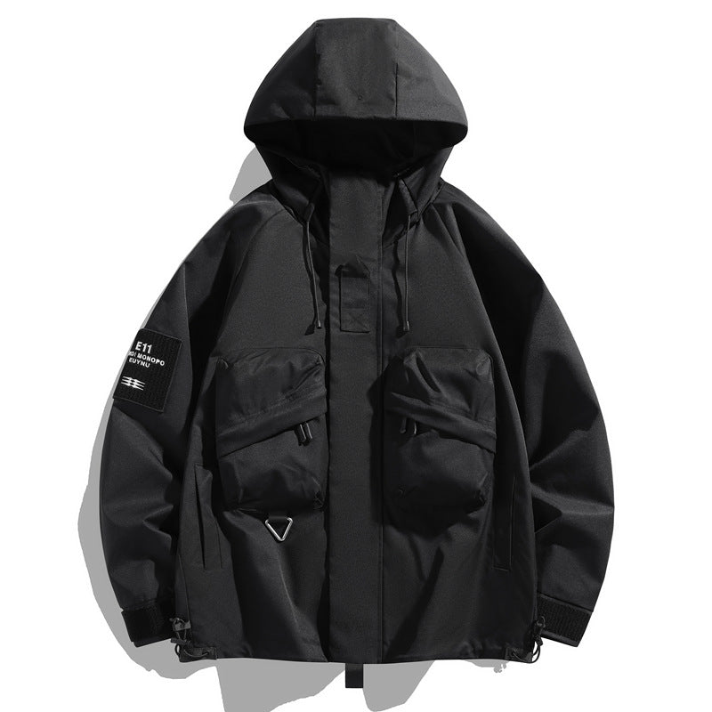 Men's Oversize Utility Parka with Hood, Multi-Pockets & Water-Repellent Functional Membrane