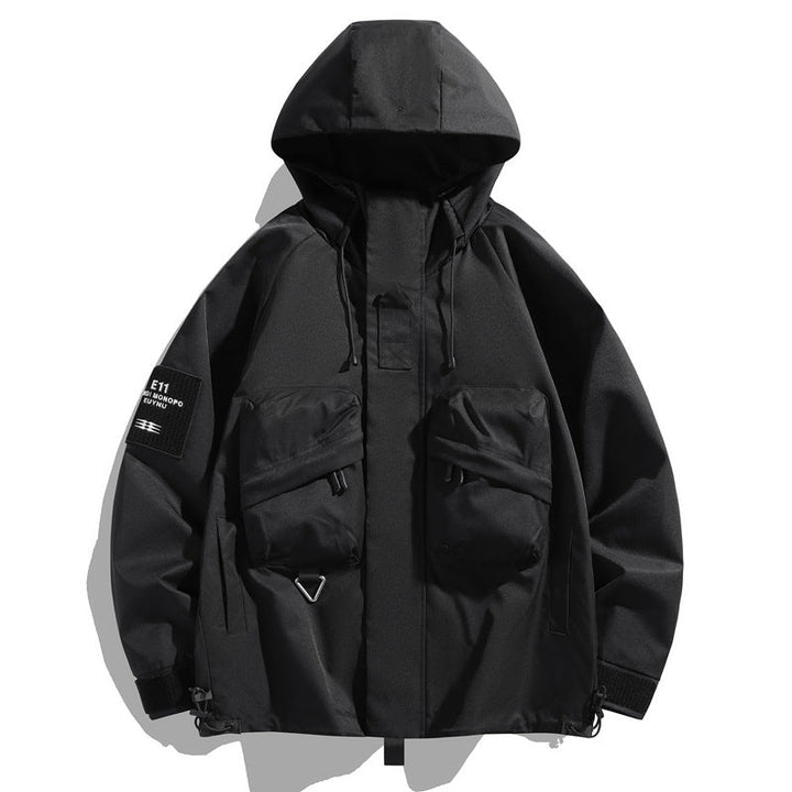 Men's Oversize Utility Parka with Hood, Multi-Pockets & Water-Repellent Functional Membrane