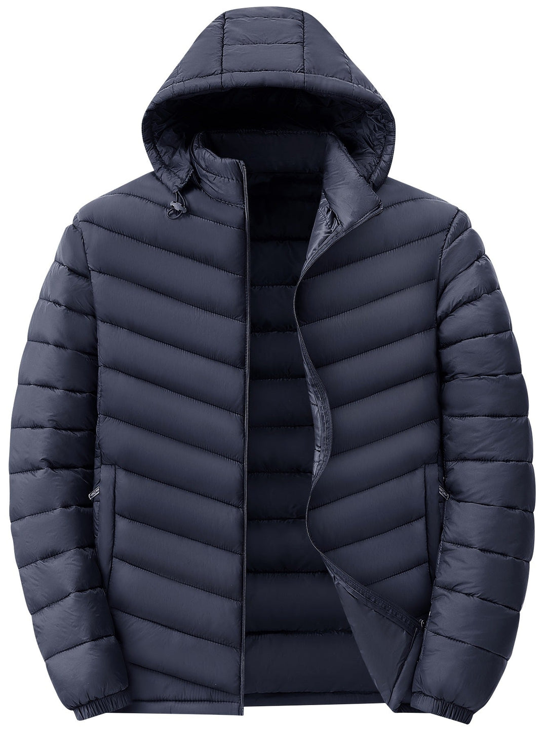 Men's Ultralight Quilted Hooded Jacket with Thermal Insulation & Packable Design