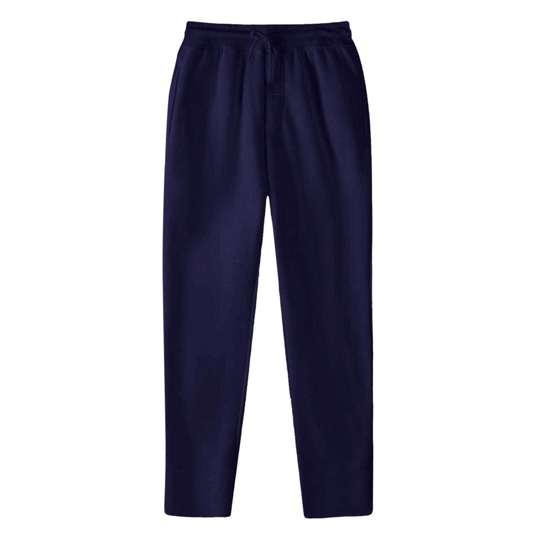 Men's Straight-cut Sweatpants made of Mottled Cotton Blend with Elastic Waistband, Drawstring, and Side Pockets