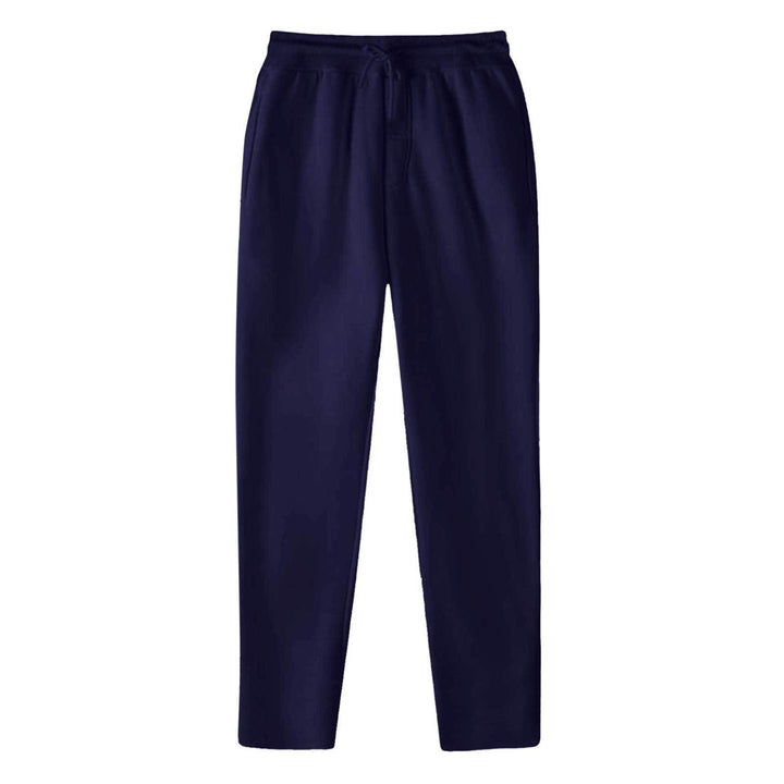 Men's Straight-cut Sweatpants made of Mottled Cotton Blend with Elastic Waistband, Drawstring, and Side Pockets