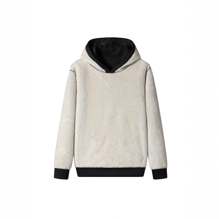 Men's Fleece Hoodie with Sherpa Lining and Kangaroo Pocket