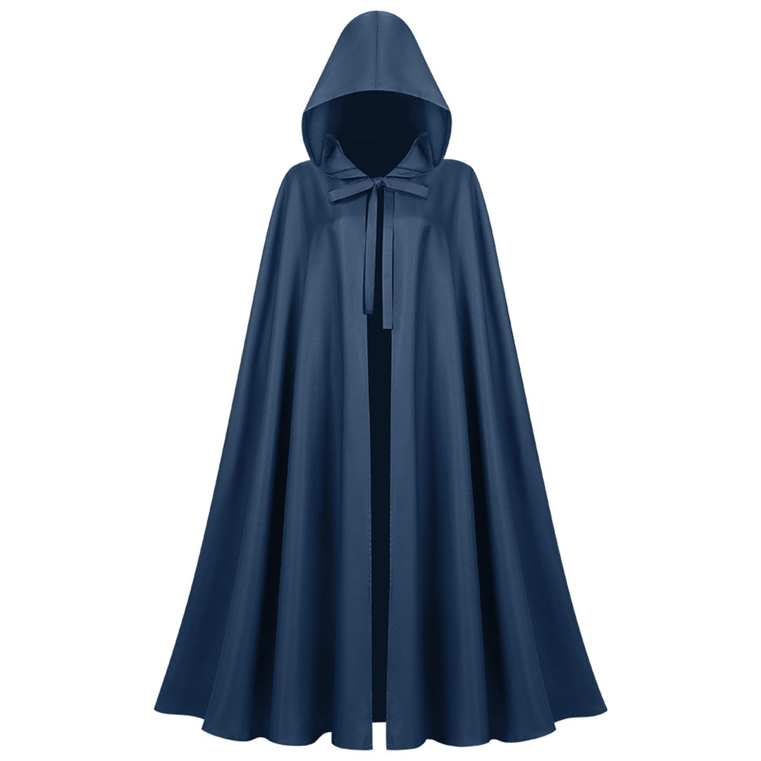 Unisex Longer Hooded Cloak made of Water-repellent Polyester with a Full Round Cut and Drawstring