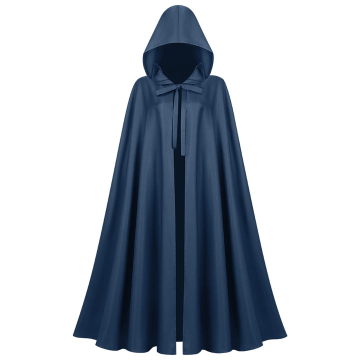 Unisex Longer Hooded Cloak made of Water-repellent Polyester with a Full Round Cut and Drawstring