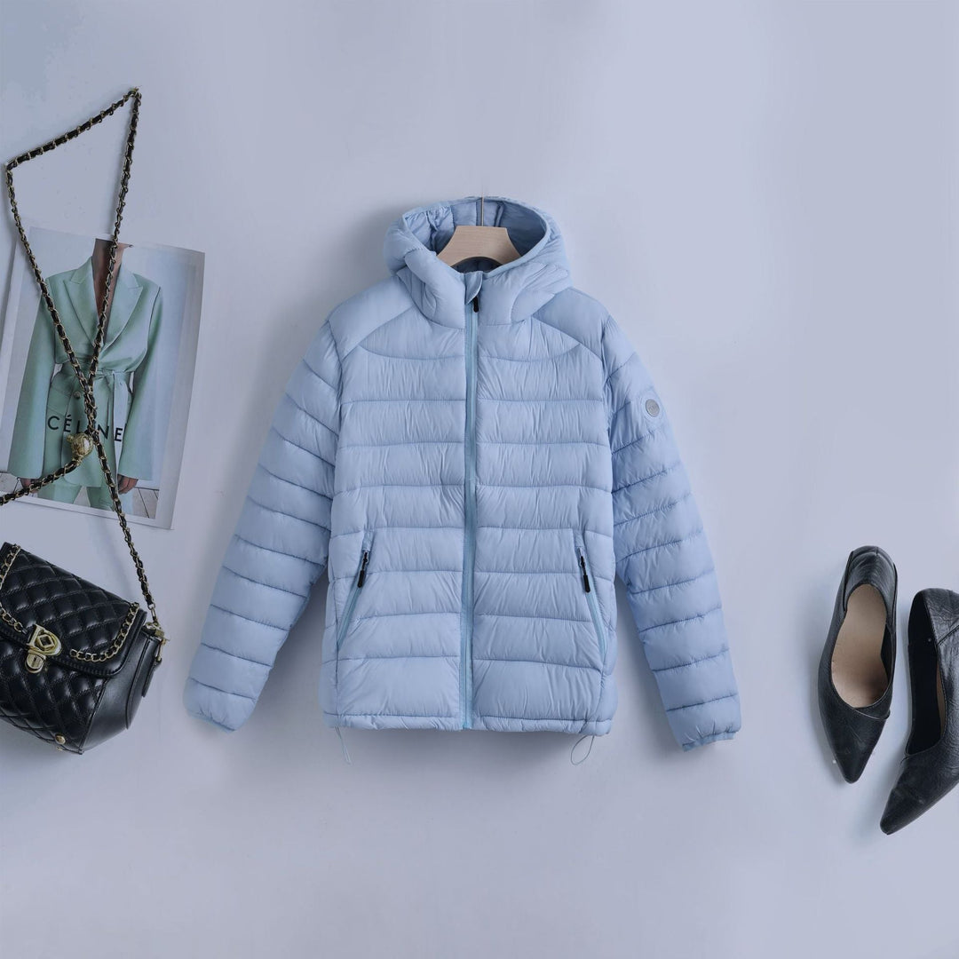 Women's Nano Ultralight Quilted Hooded Jacket with Thermal Insulating Filling and Adjustable Drawstring