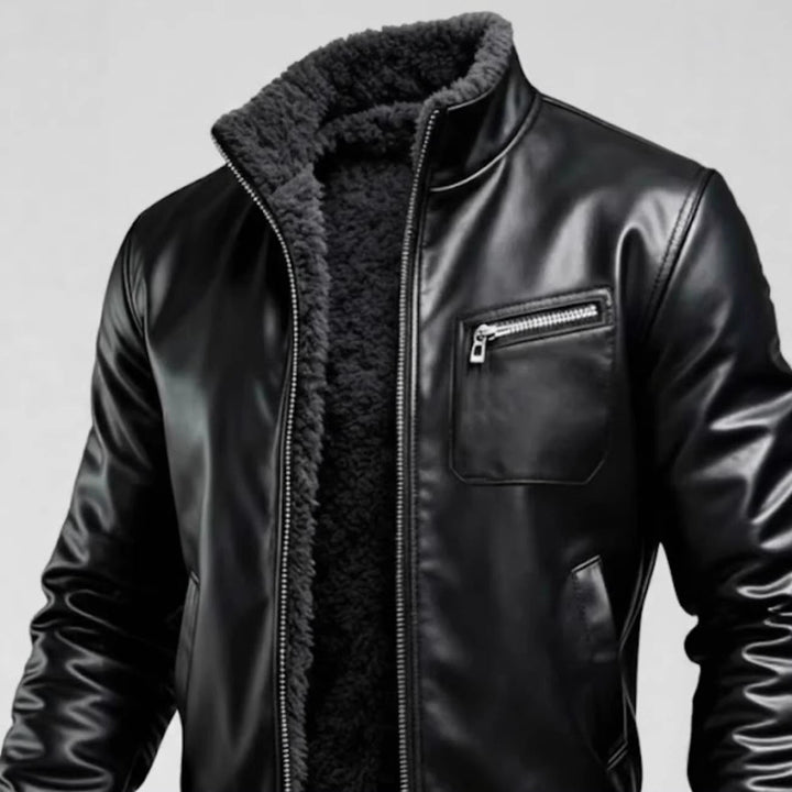 Men's Leather Jacket with Lining