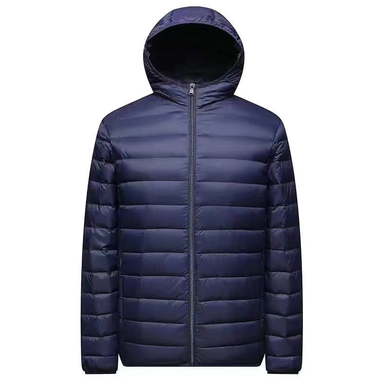 Men's Ultra-light Packable Micro Quilted Jacket with Stand-up Collar, Padded Insulation and Wind-resistant Shell