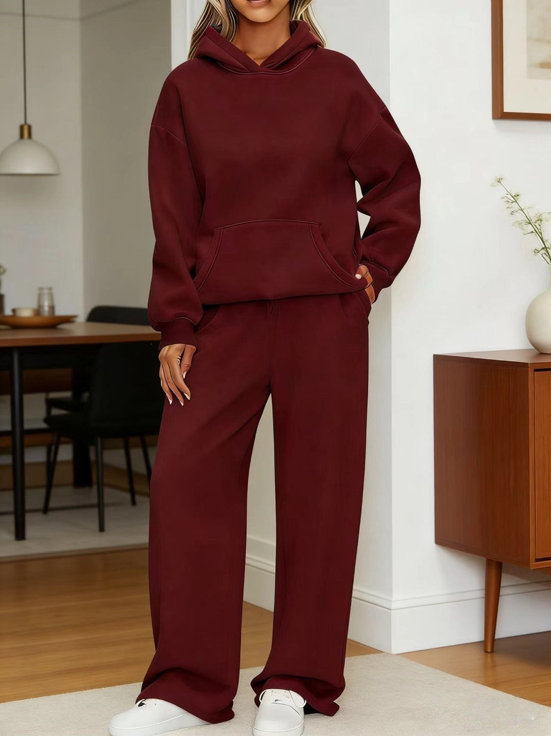 Women's Cozy Oversized Hoodie and Wide Jogger Pants Set
