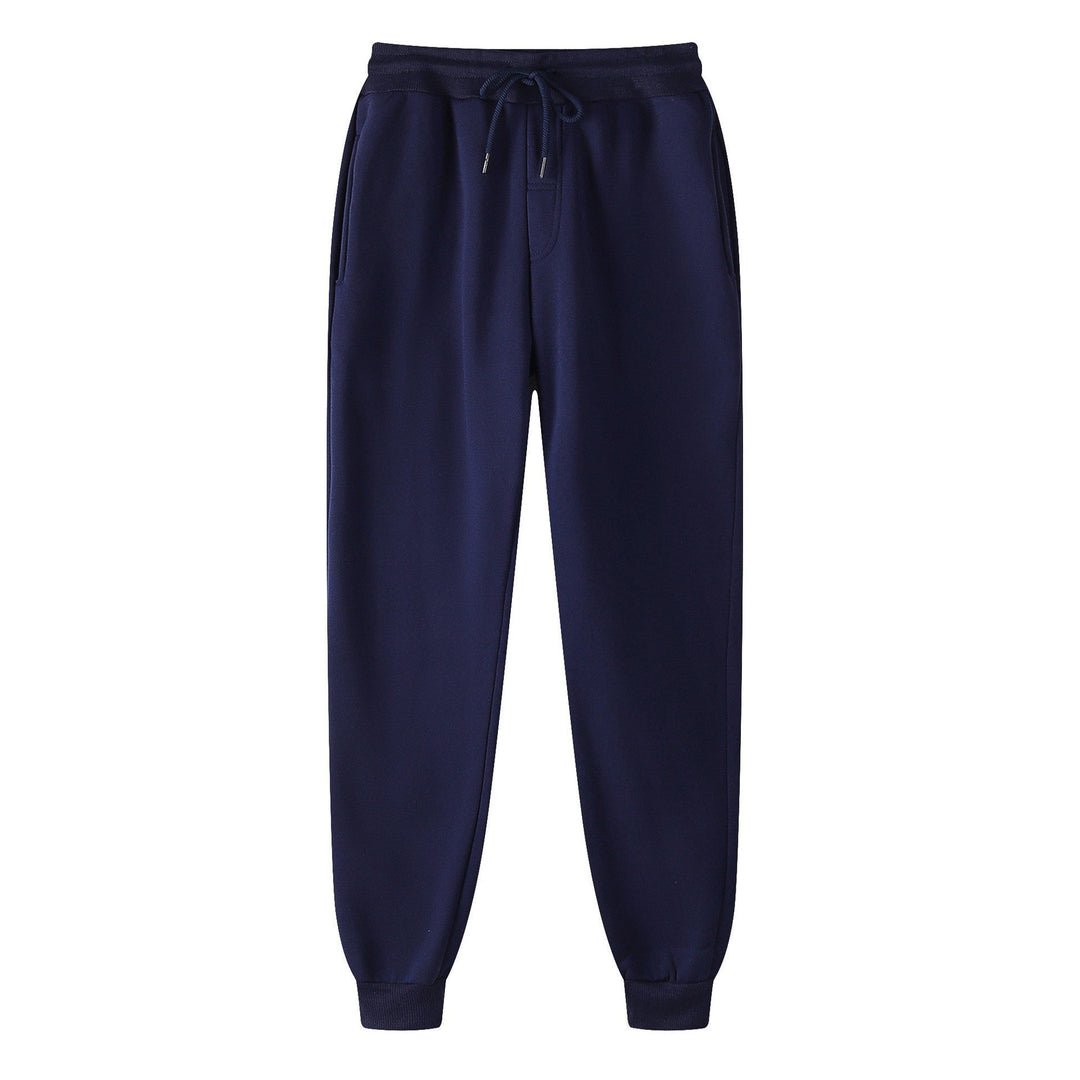 Men's Straight-cut Sweatpants made of Mottled Cotton Blend with Elastic Waistband, Drawstring, and Side Pockets