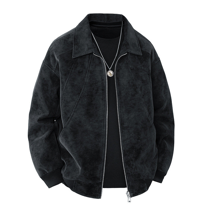 Men's Elegant Suede Jacket with Structured Cut