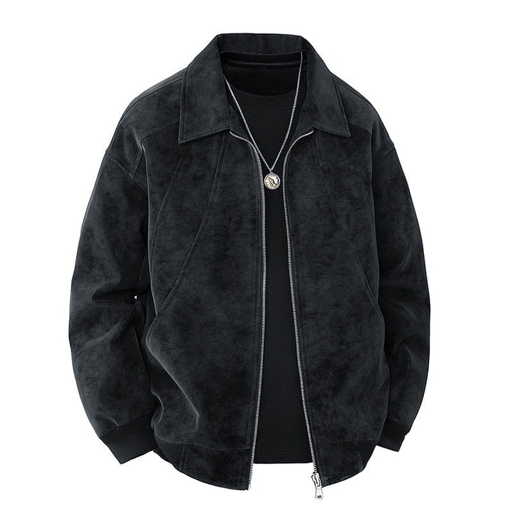 Men's Elegant Suede Jacket with Structured Cut