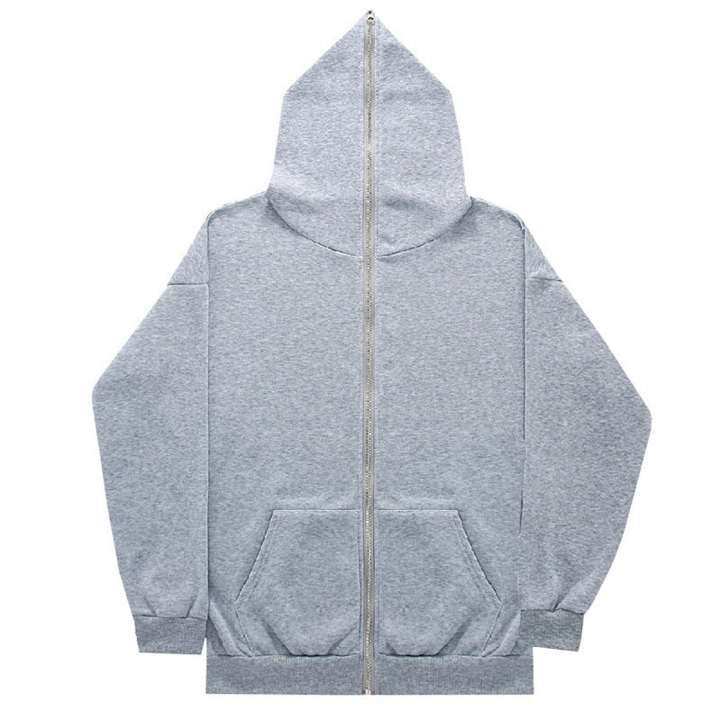 Unisex Minimally Structured Hoodie Zipper with Pointed Hood, Kangaroo Pocket and Reinforced Cuffs