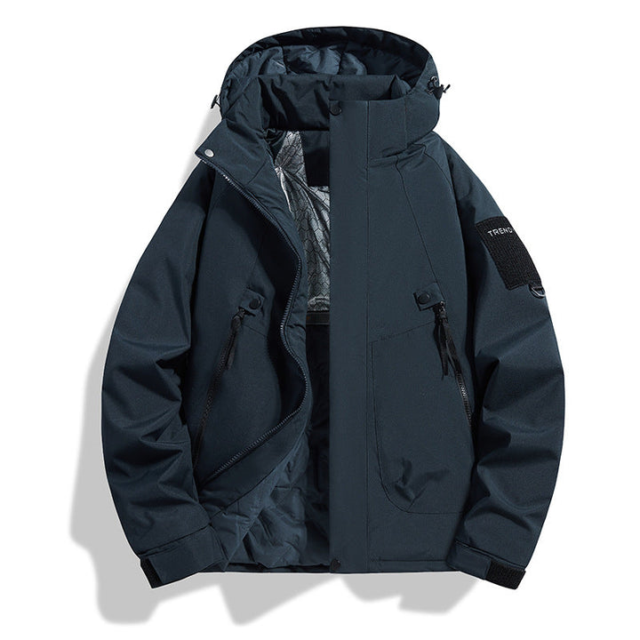 Men's Insulated Hooded Field Jacket with Quilted Thermal Lining, Windproof Shell & Utility Pockets