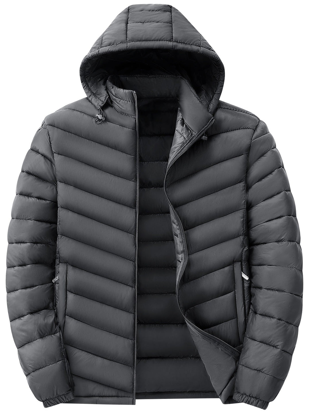 Men's Ultralight Quilted Hooded Jacket with Thermal Insulation & Packable Design