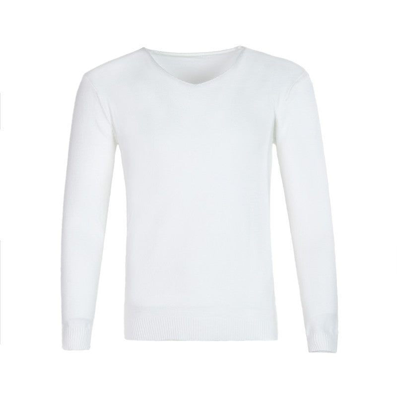 Men's Fine V-neck Sweater made of Cotton-merino Blend with a Slim Silhouette