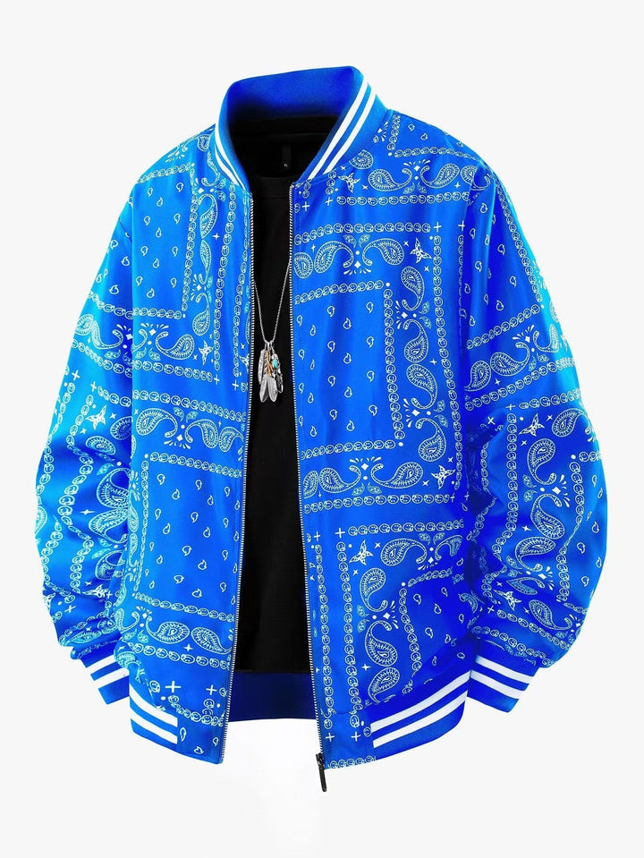 Men's Cool Bomber Jacket with Paisley Pattern