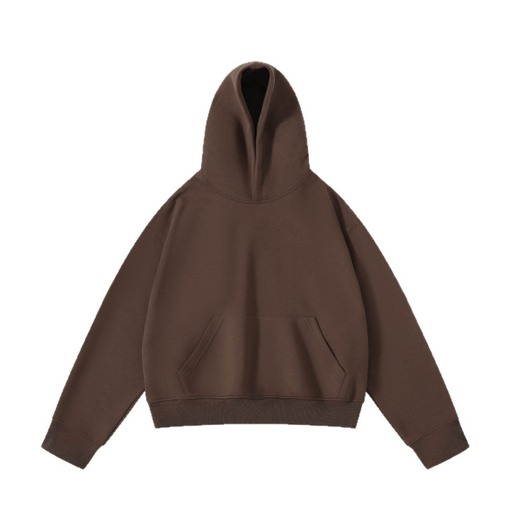 Unisex Heavy Oversized Hoodie with Double-layered Hood Kangaroo Pocket and Wide Ribbed Hem