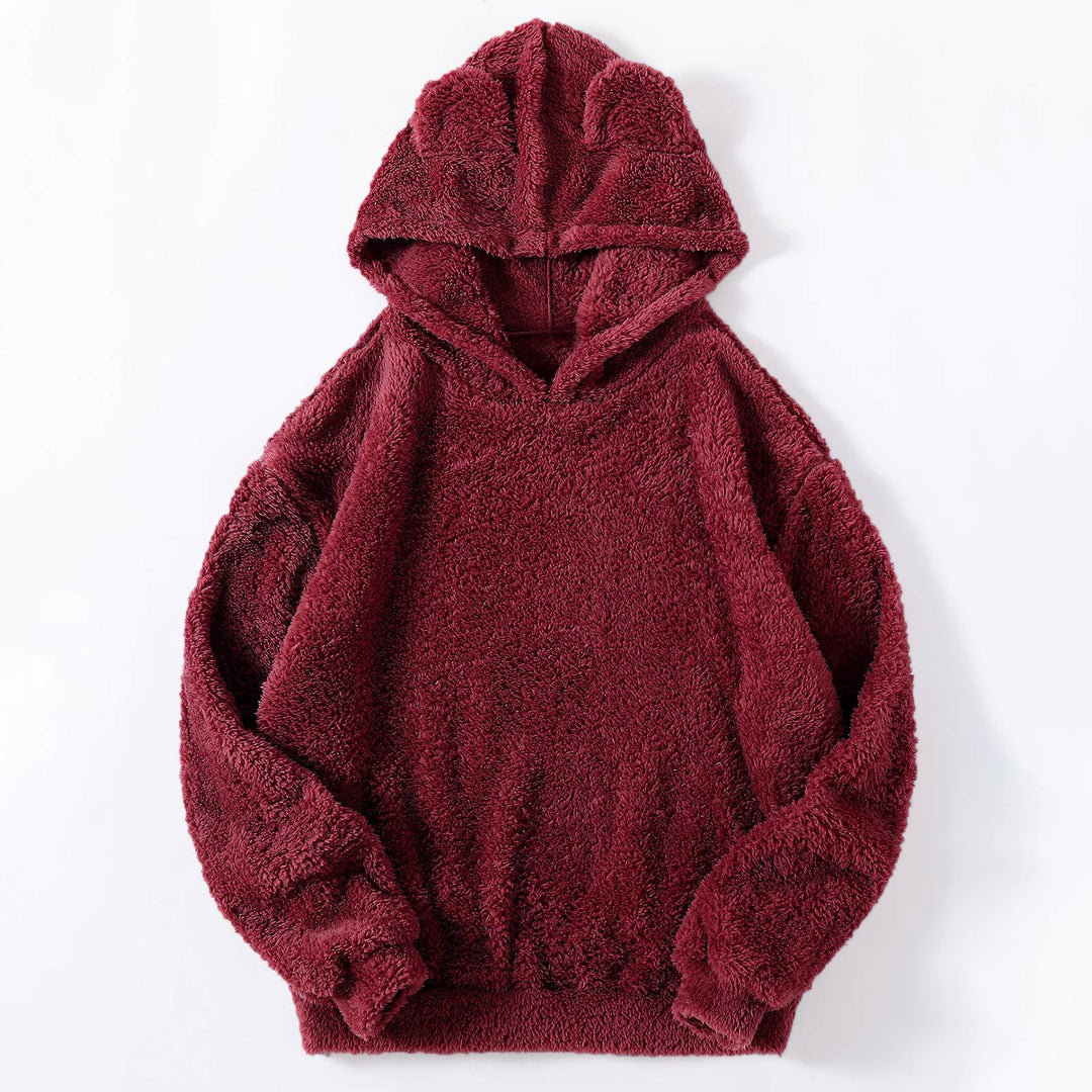 Women's Teddy Hoodie with Ears, Elastic Waistband and Extra Soft Plush