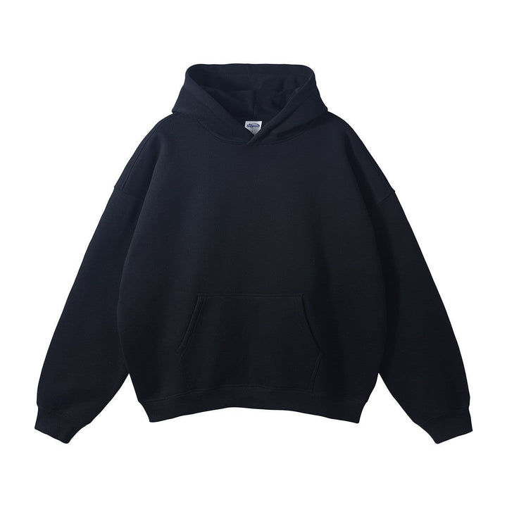 Unisex Wide-cut Hoodie with Dropped Shoulders, Kangaroo Pocket, and Ribbed Cuffs
