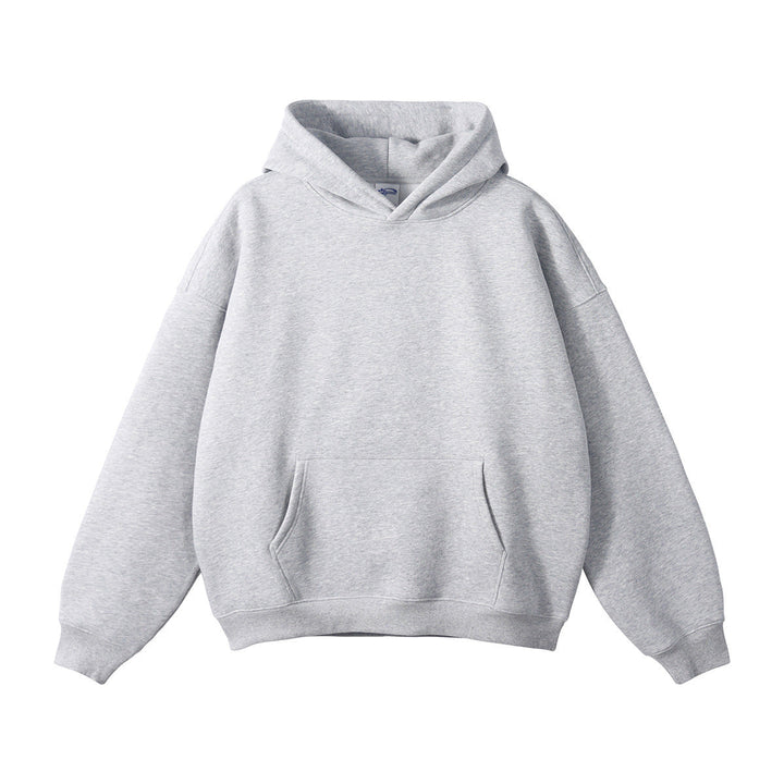Unisex Wide-cut Hoodie with Dropped Shoulders, Kangaroo Pocket, and Ribbed Cuffs