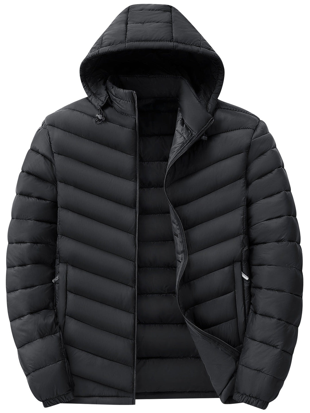 Men's Ultralight Quilted Hooded Jacket with Thermal Insulation & Packable Design