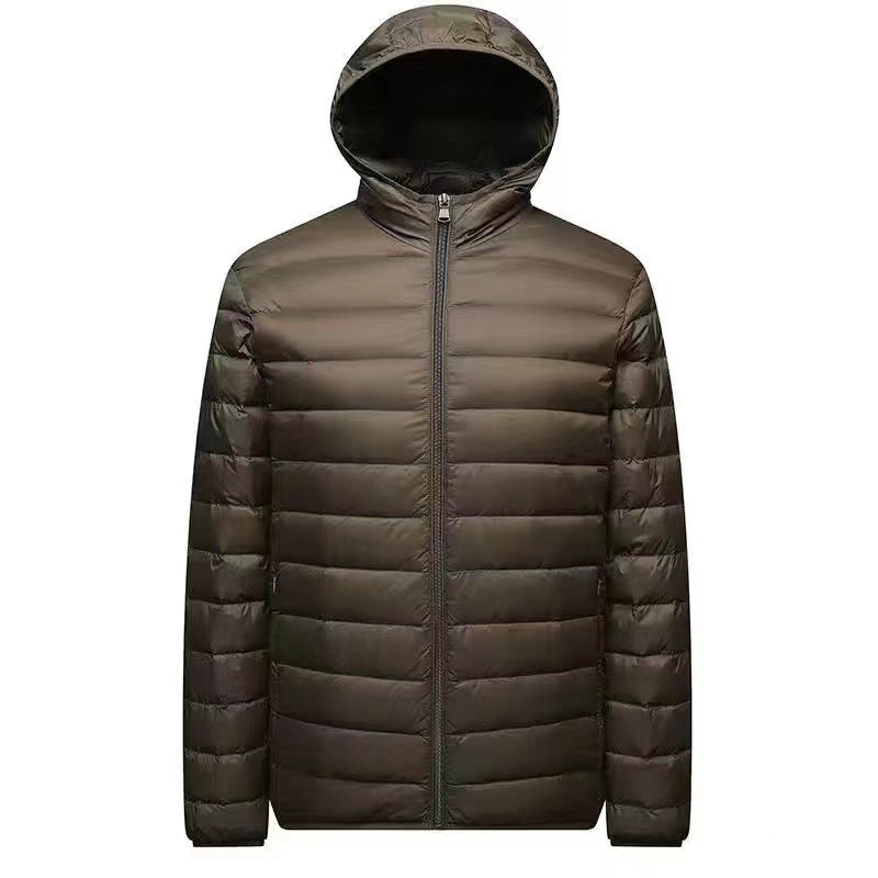 Men's Ultra-light Packable Micro Quilted Jacket with Stand-up Collar, Padded Insulation and Wind-resistant Shell