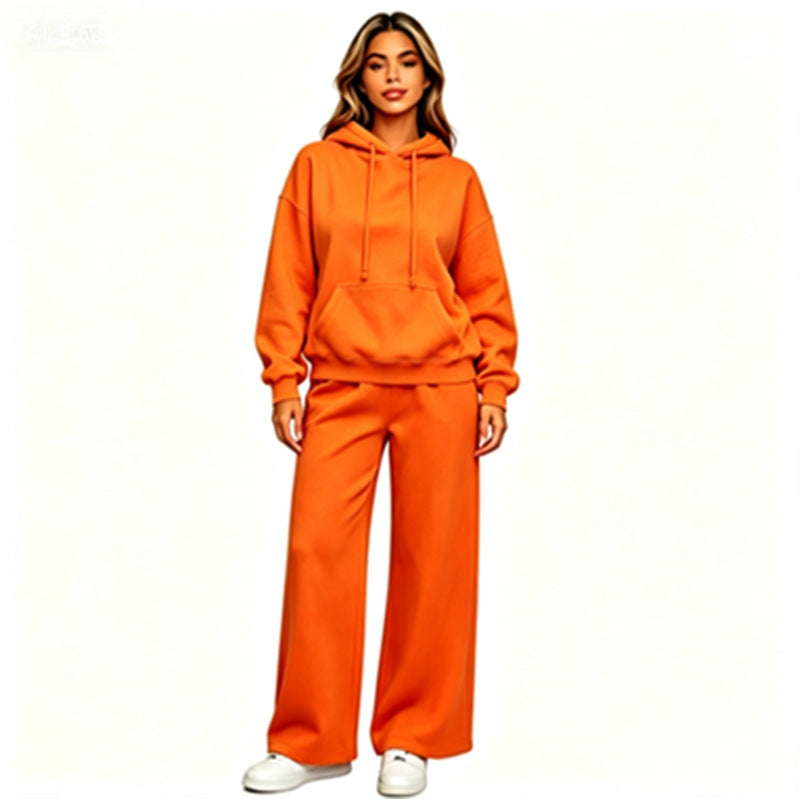 Women Comfortable Oversized Hoodie with Wide Jogging Pants