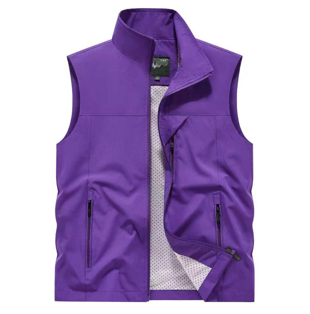 Men's Breathable Softshell Outdoor Vest with Mesh Inner Lining and Zipper Pockets