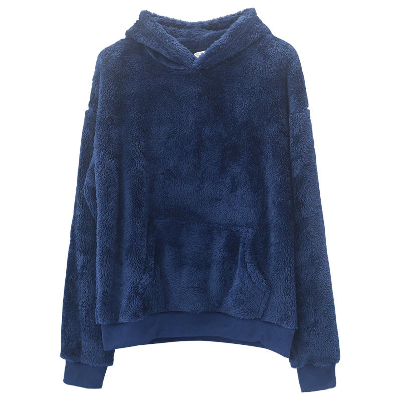 Unisex Cozy Teddy Fleece Hoodie with Oversized Fit and Kangaroo Pocket