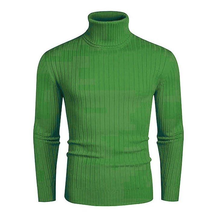 Men's Ribbed Fine-knit Turtleneck Sweater Slim Fit