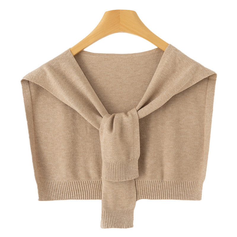 Women's Knit Wrap as Shoulder Warmer with Ties